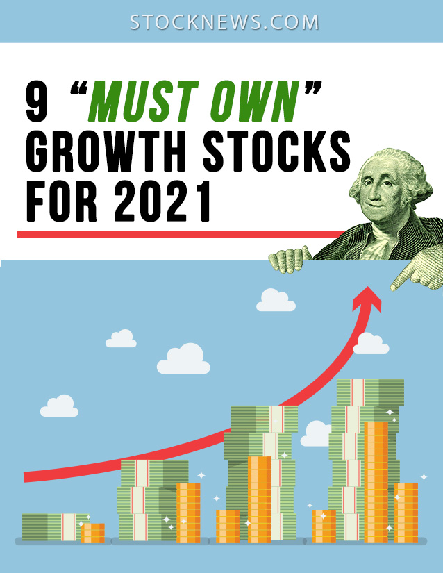 A cover for a report called '9 'Must Own' Growth Stocks for 2021'