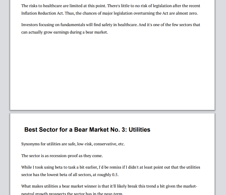 A screenshot of the print preview of '3 Stocks to Double This Year Report'